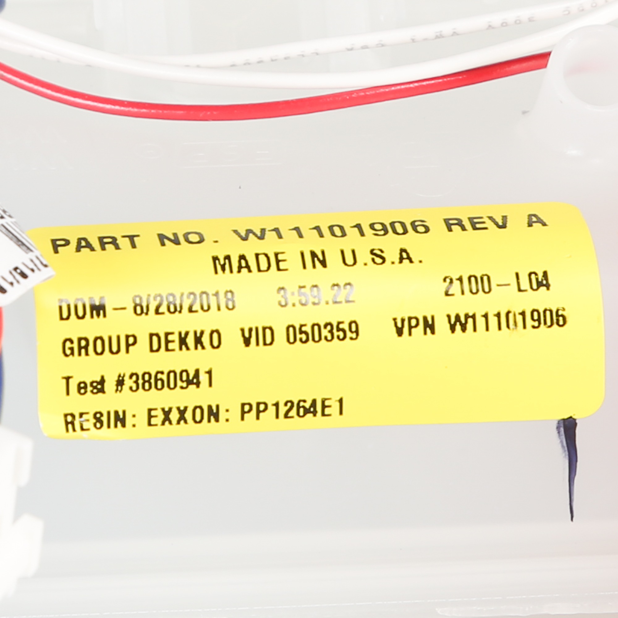 WHIRLPOOL CORPORATION Water inlet valve and inlet assembly · W11210463
